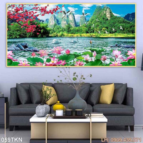 Bức tranh khổ ngang phòng khách nghệ thuật - 059TKN