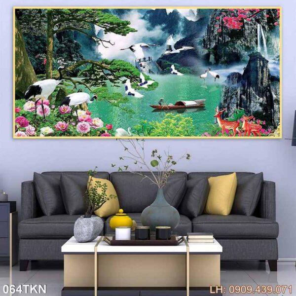 Tranh vẽ khổ ngang trang trí nghệ thuật - 064TKN