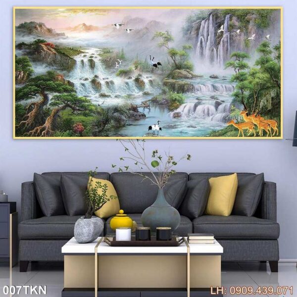 Mẫu tranh kích thước ngang dán kiếng - 007TKN