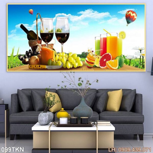 Bức tranh khổ ngang phòng ngủ có khung - 099TKN