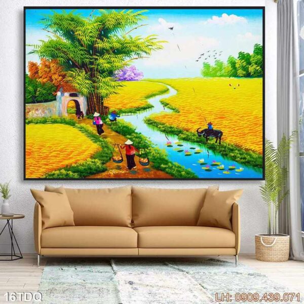 Tranh quê hương dán kiếng - 016DQ