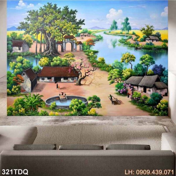 Tranh vẽ đồng quê miền Bắc - 321DQ