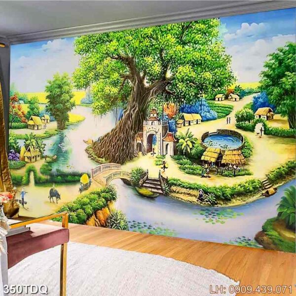 Mẫu tranh đồng quê miền Bắc - 350DQ