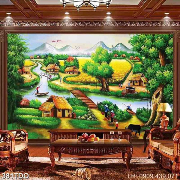 Tranh làng quê giá rẻ - 381DQ