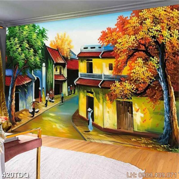 Mẫu tranh đồng quê dán kính - 420DQ