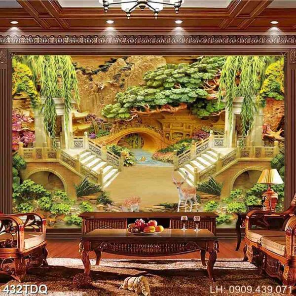 Ảnh cánh đồng lúa có khung - 432DQ