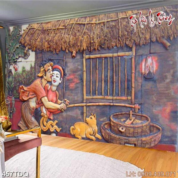 Tranh ảnh cánh đồng lúa miền Bắc - 457DQ