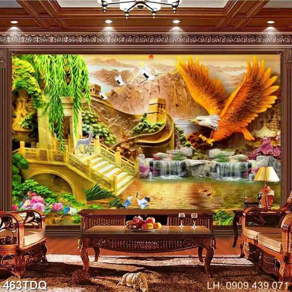 Tranh vẽ đồng quê dán tường - 463DQ