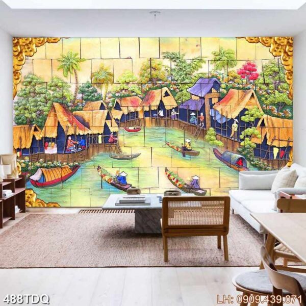 Mẫu tranh quê hương giá rẻ - 488DQ