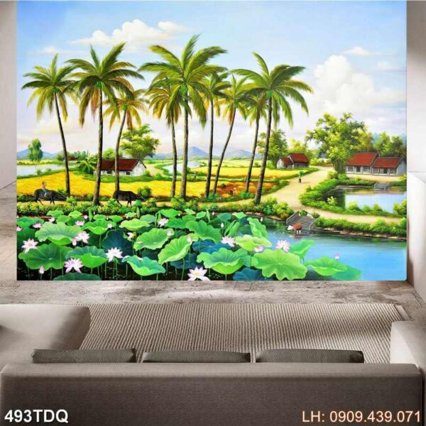 Tranh quê hương kiểu xưa - 493DQ