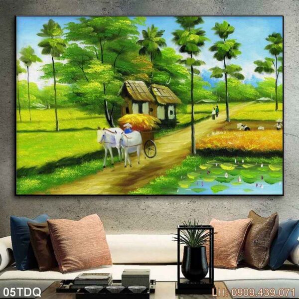 Bức tranh nông thôn dán tường - 005DQ