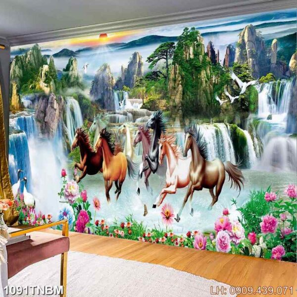 Tranh mã đáo thành công đẹp - 1091TNBM