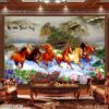 Bức tranh bát mã có khung - 1100TNBM