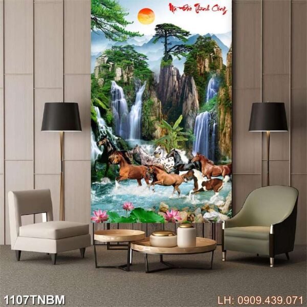 Bức tranh mã đáo thành công tặng tân gia - 1107TNBM