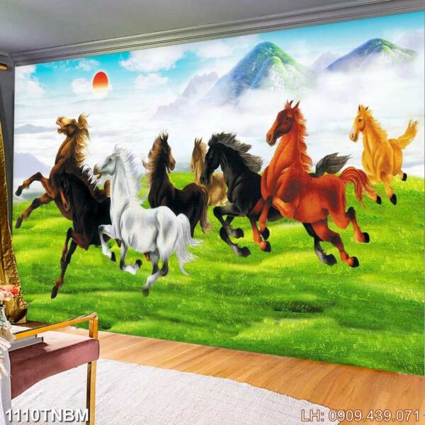 Mẫu tranh mã đáo thành công dán kính - 1110TNBM