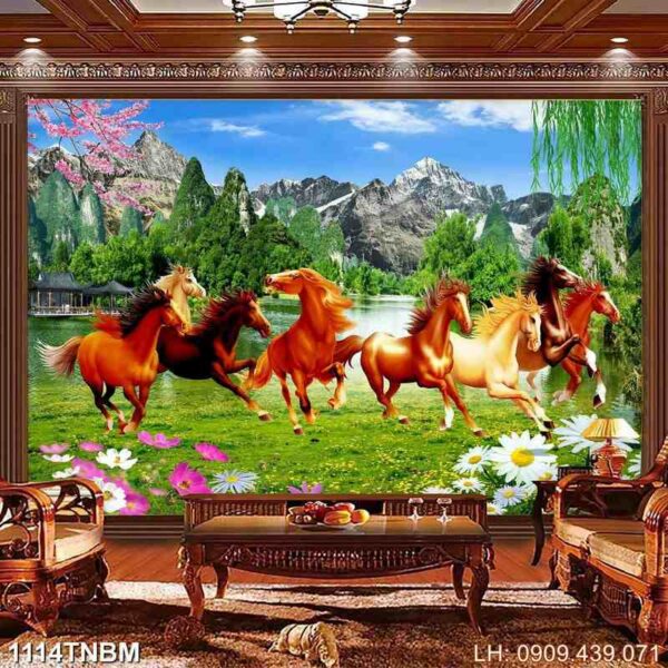 Mẫu tranh mã đáo thành công tặng khai trương - 1114TNBM