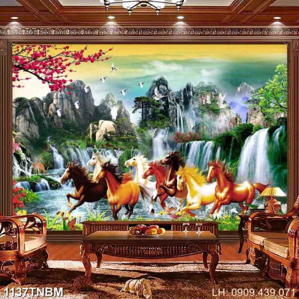 Tranh vẽ ngựa in nhanh - 1137TNBM