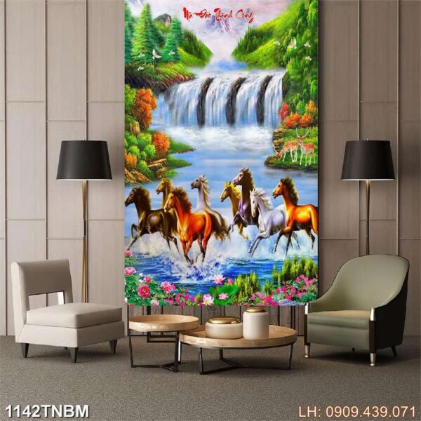Tranh vẽ ngựa có khung - 1142TNBM