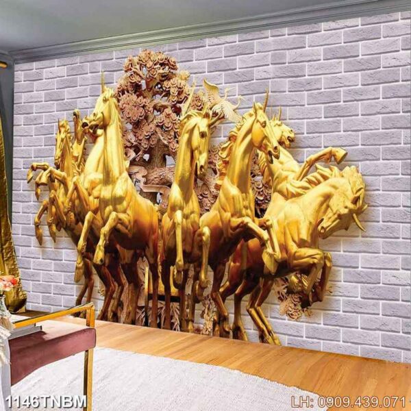 Bức tranh bát mã giá rẻ - 1146TNBM