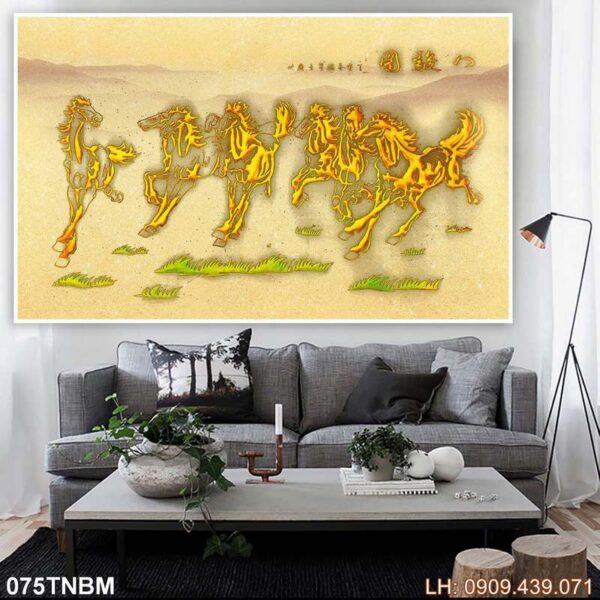 Bức tranh ngựa treo phòng sếp - 075TNBM