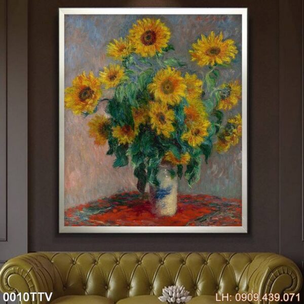 Ảnh tĩnh vật bình hoa dán kính - 010TTV