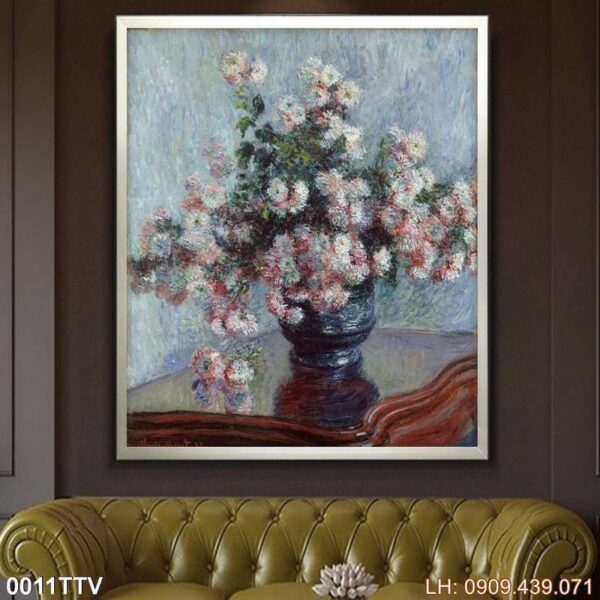 Mẫu tranh phong cách sơn dầu treo phòng khách - 011TTV