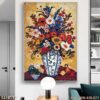 Bức tranh tĩnh vật bình hoa dán kính - 1319TTV