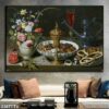 Tranh vẽ tĩnh vật bình hoa ấn tượng - 2387TTV
