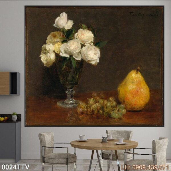 Bức tranh tĩnh vật hoa quả dán kiếng - 024TTV