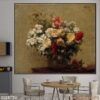 Tranh vẽ tĩnh vật bình hoa cổ điển - 025TTV
