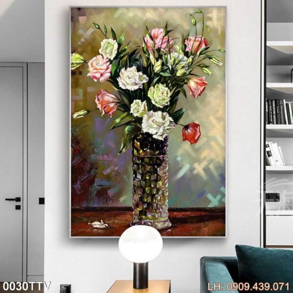 Tranh phong cách sơn dầu treo phòng ngủ - 030TTV