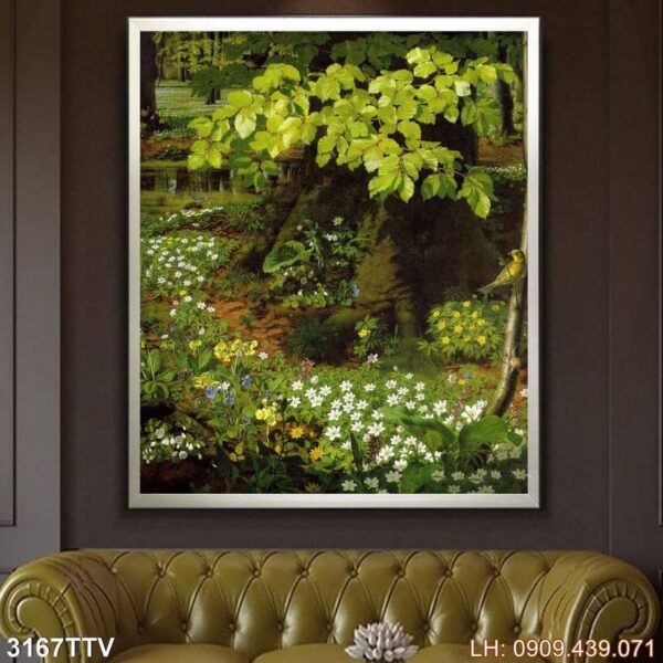 Tranh tĩnh vật bình hoa có khung - 3167TTV