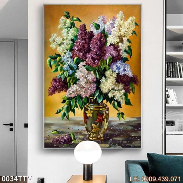 Tranh vẽ phong cách sơn dầu in tráng gương - 034TTV