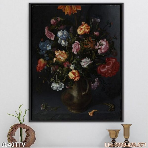 Bức tranh tĩnh vật bình hoa treo khách sạn - 040TTV