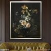 Tranh tĩnh vật bình hoa in tráng gương - 699TTV